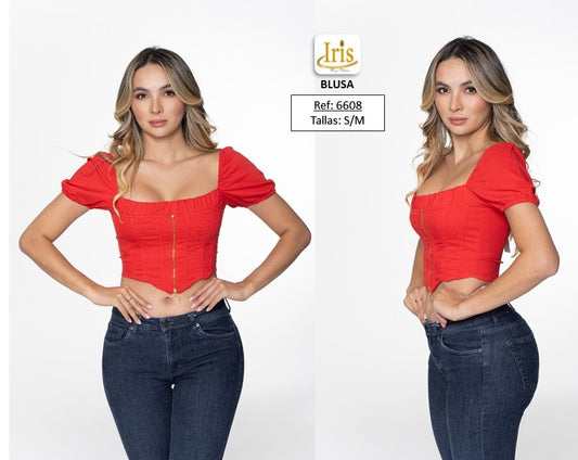 CROP TOP MANGA CORTA - 6608